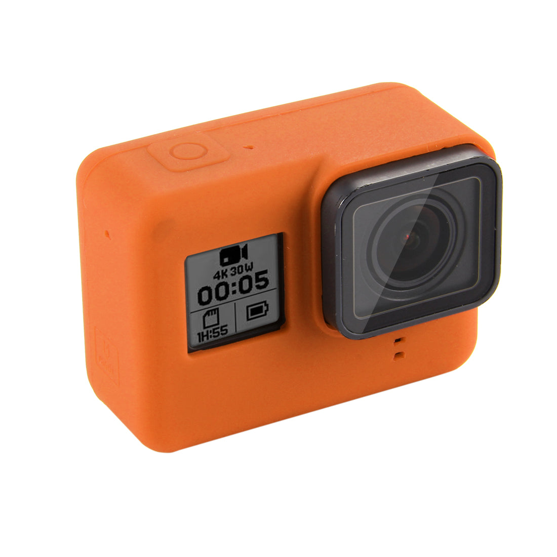 PULUZ PU189 Silicone Protective Housing Frame Case and Lens Cap for GoPro Hero 5/6/7 - Orange