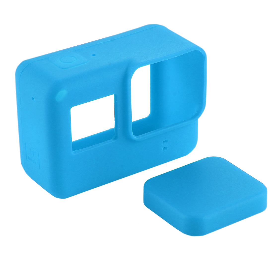 PULUZ PU189 Silicone Protective Housing Frame Case and Lens Cap for GoPro Hero 5/6/7 - Blue