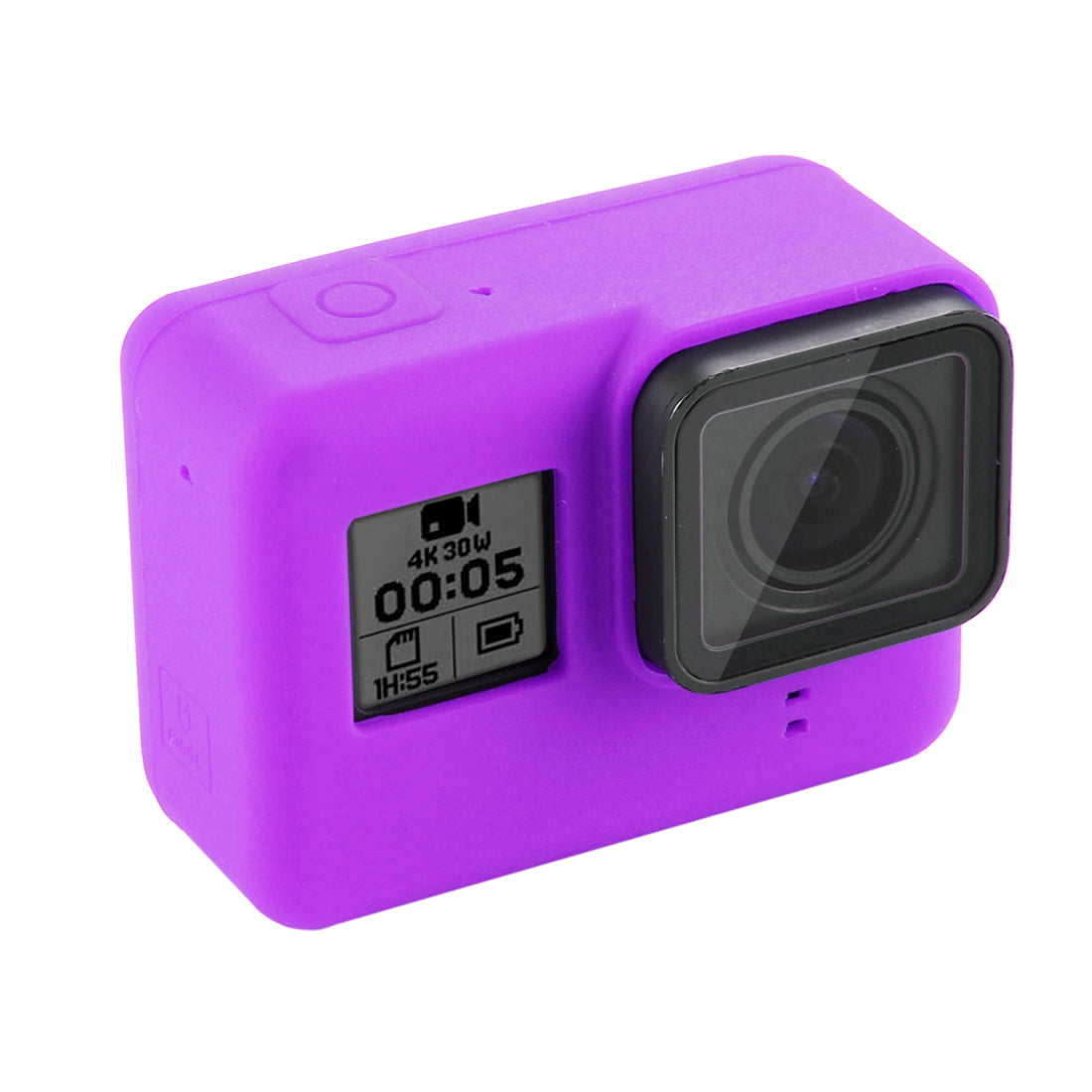 Puluz PU189 Silicone Protective Housing Frame Case and Lens Cap for GoPro Hero 5/6/7 - Purple