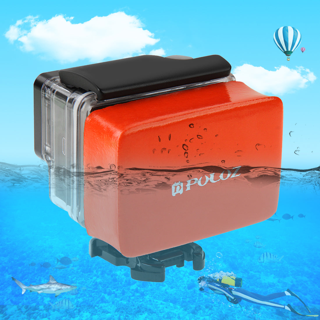 PULUZ PU46 Floaty Backdoor Case with Adhesive Sticker for GoPro Hero 6/5/5 Session/4 Session