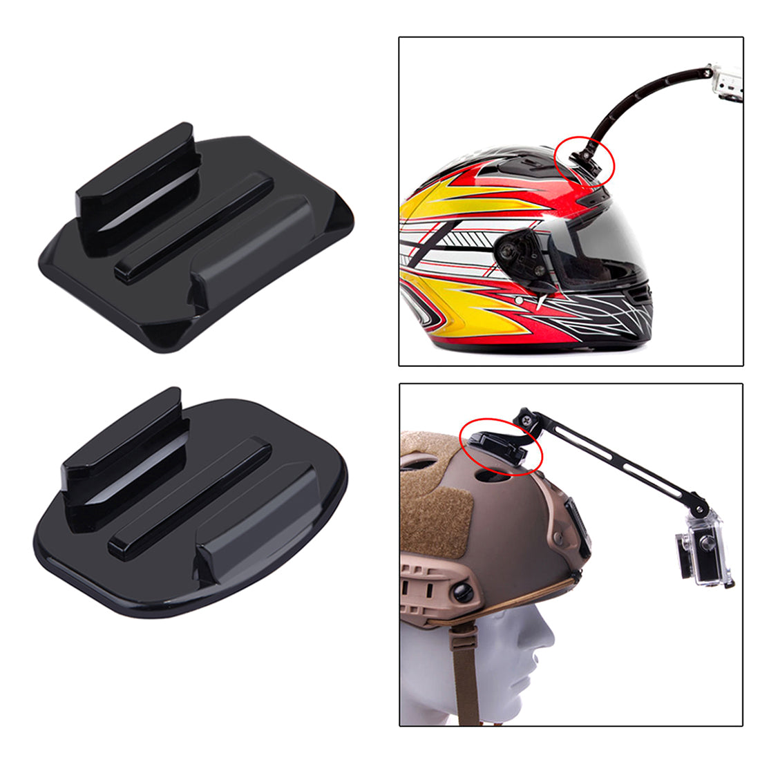 Puluz 2PCS Curved Surface Mounts + 2PCS Flat Surface Mounts + 4PCS Adhesive Mount Stickers for GoPro Hero 6 / 5 / 5 Session / 4 Session