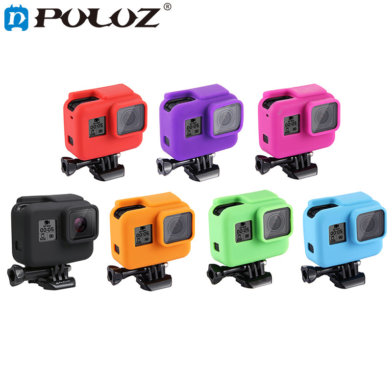 PULUZ PU190 Silicone Case and Lens Cover for GoPro Hero 5 with Frame - Orange