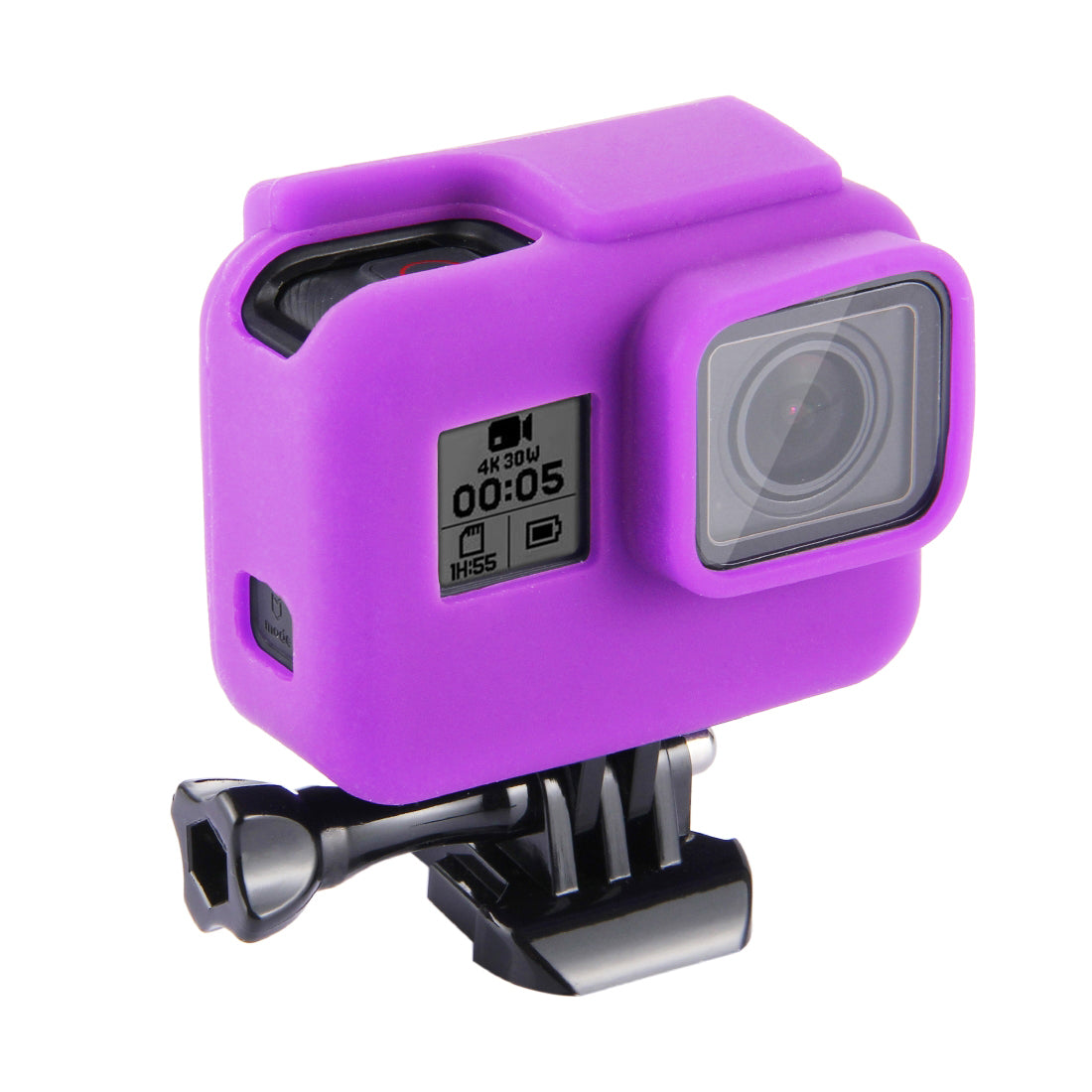 PULUZ PU190 Silicone Case and Lens Cover for GoPro Hero 5 with Frame - Purple