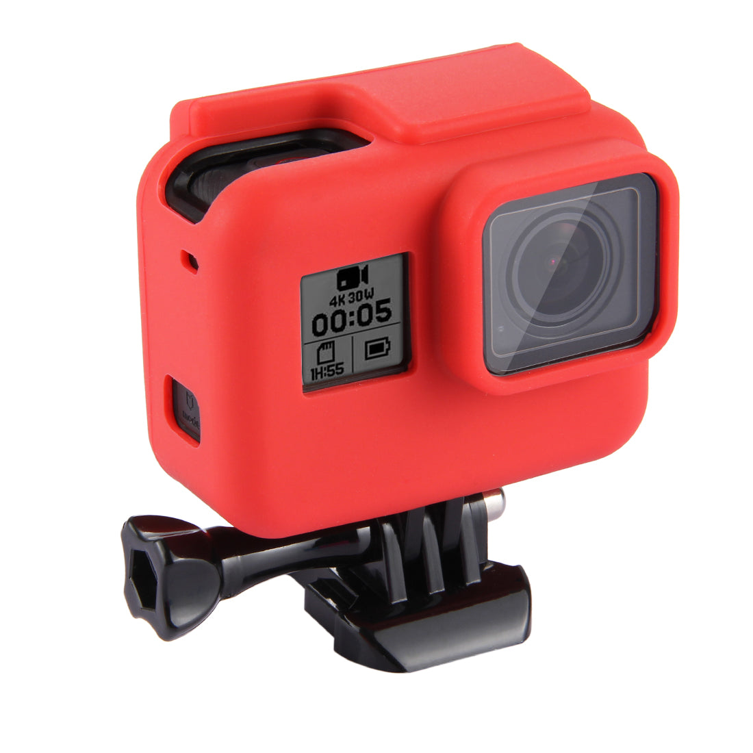 PULUZ PU190 Silicone Case and Lens Cover for GoPro Hero 5 with Frame - Red