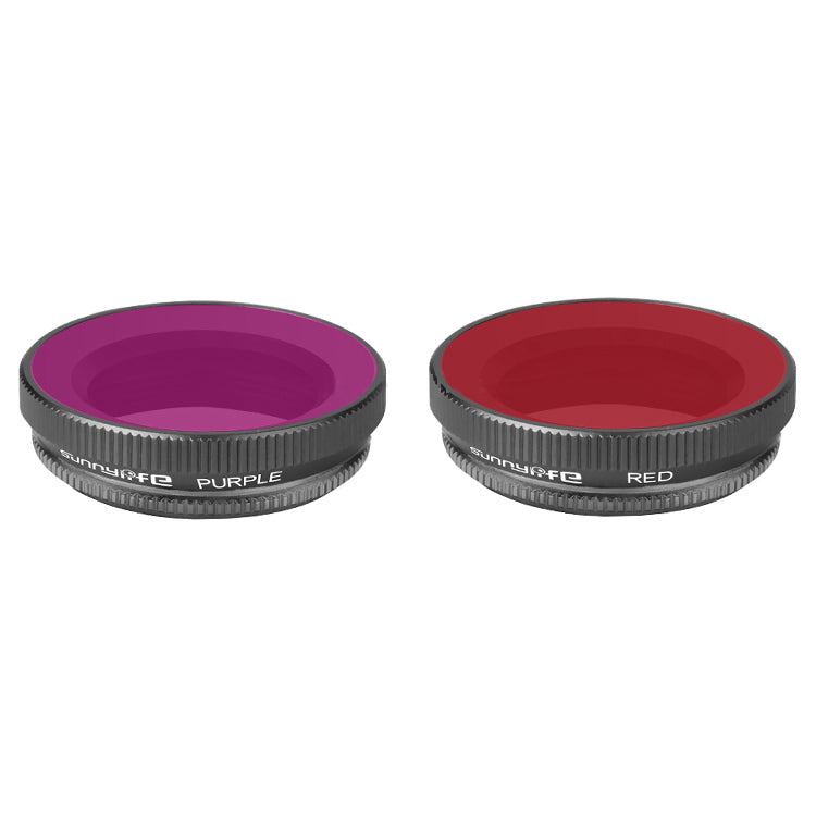2 in 1 SUNNYLIFE OA-FI180 Lens Red + Purple Diving Filter for DJI OSMO Action