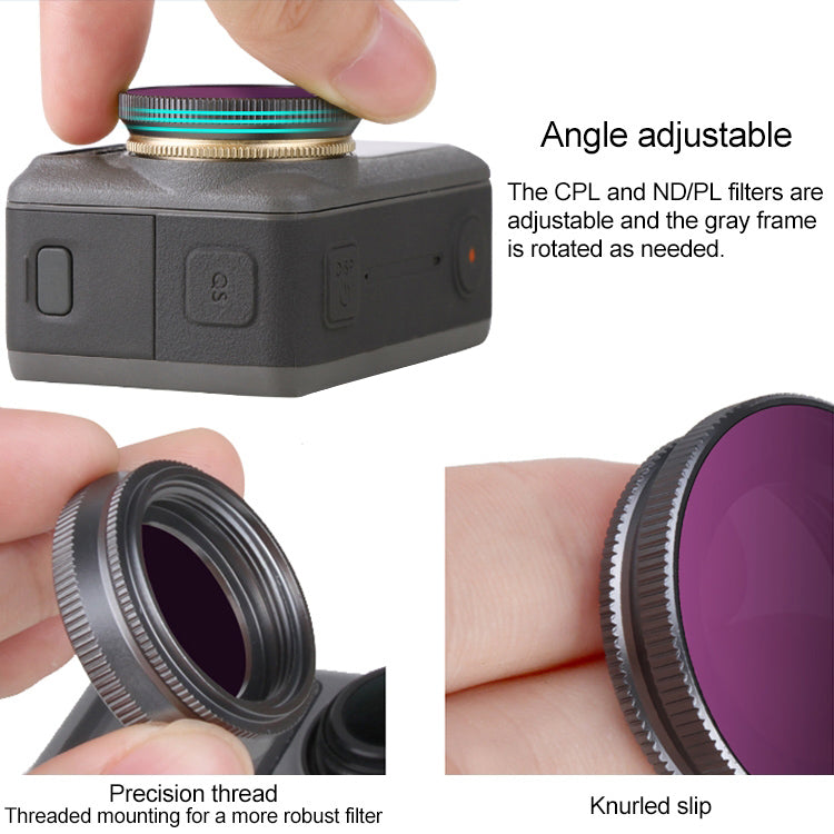 2 in 1 SUNNYLIFE OA-FI180 Lens Red + Purple Diving Filter for DJI OSMO Action