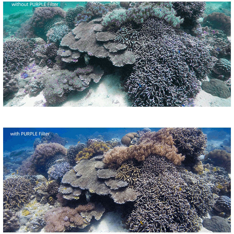 2 in 1 SUNNYLIFE OA-FI180 Lens Red + Purple Diving Filter for DJI OSMO Action