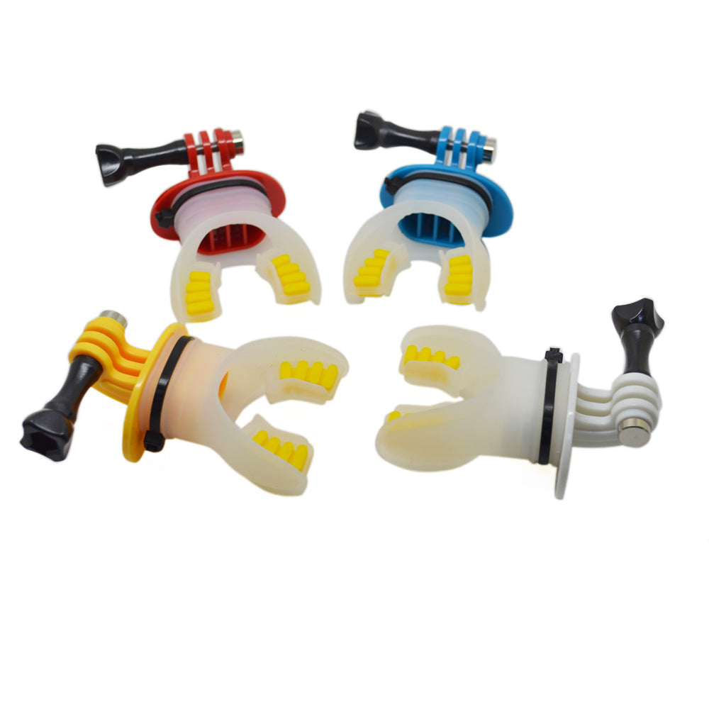 SHOTT Surfing Shooting Camera Mouth Mount Set with Floaty Float & Lanyard Strap for GoPro Hero 5 7 8 - White