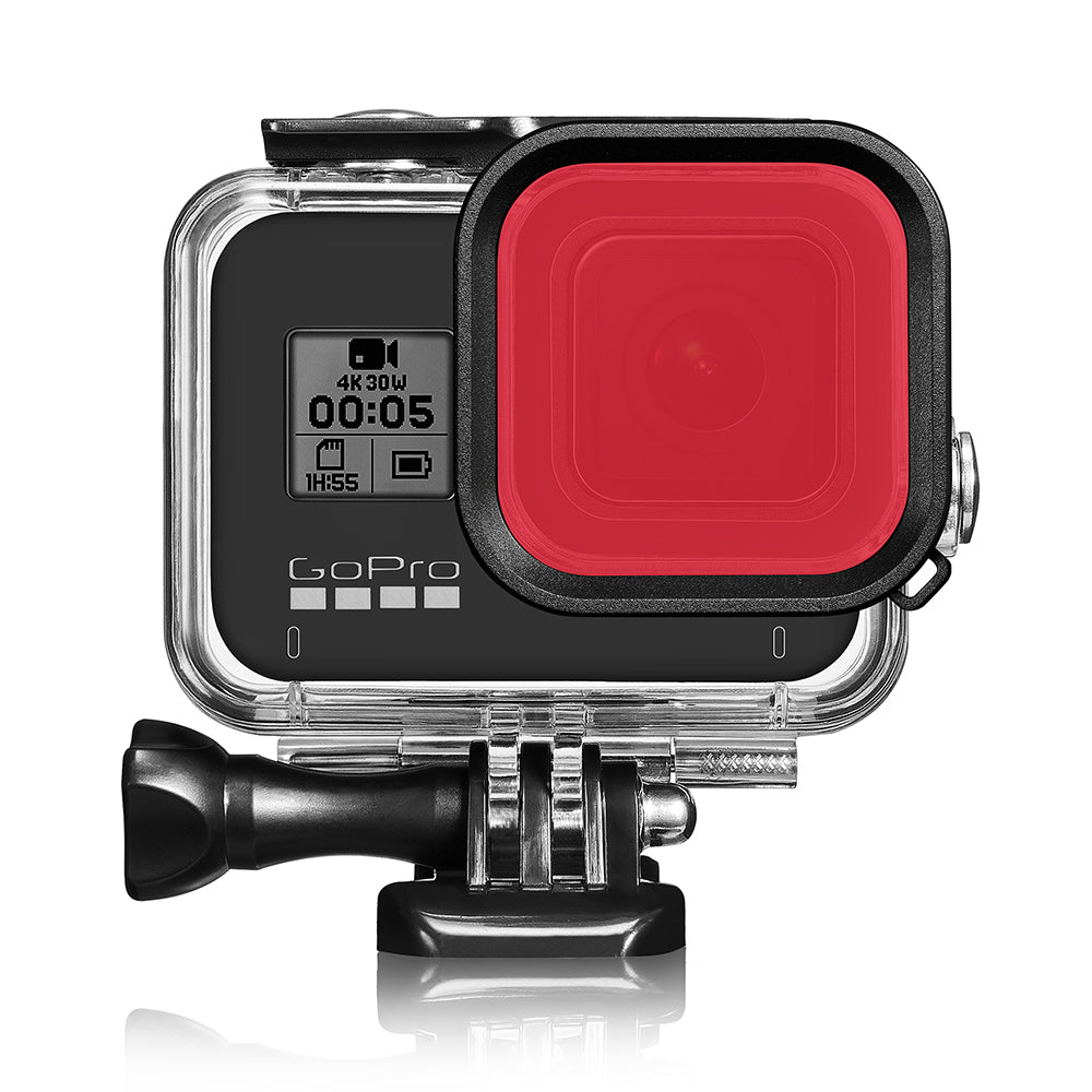 Uniqkart for Gopro 8 Waterproof Case+Red Purple Pink Filter