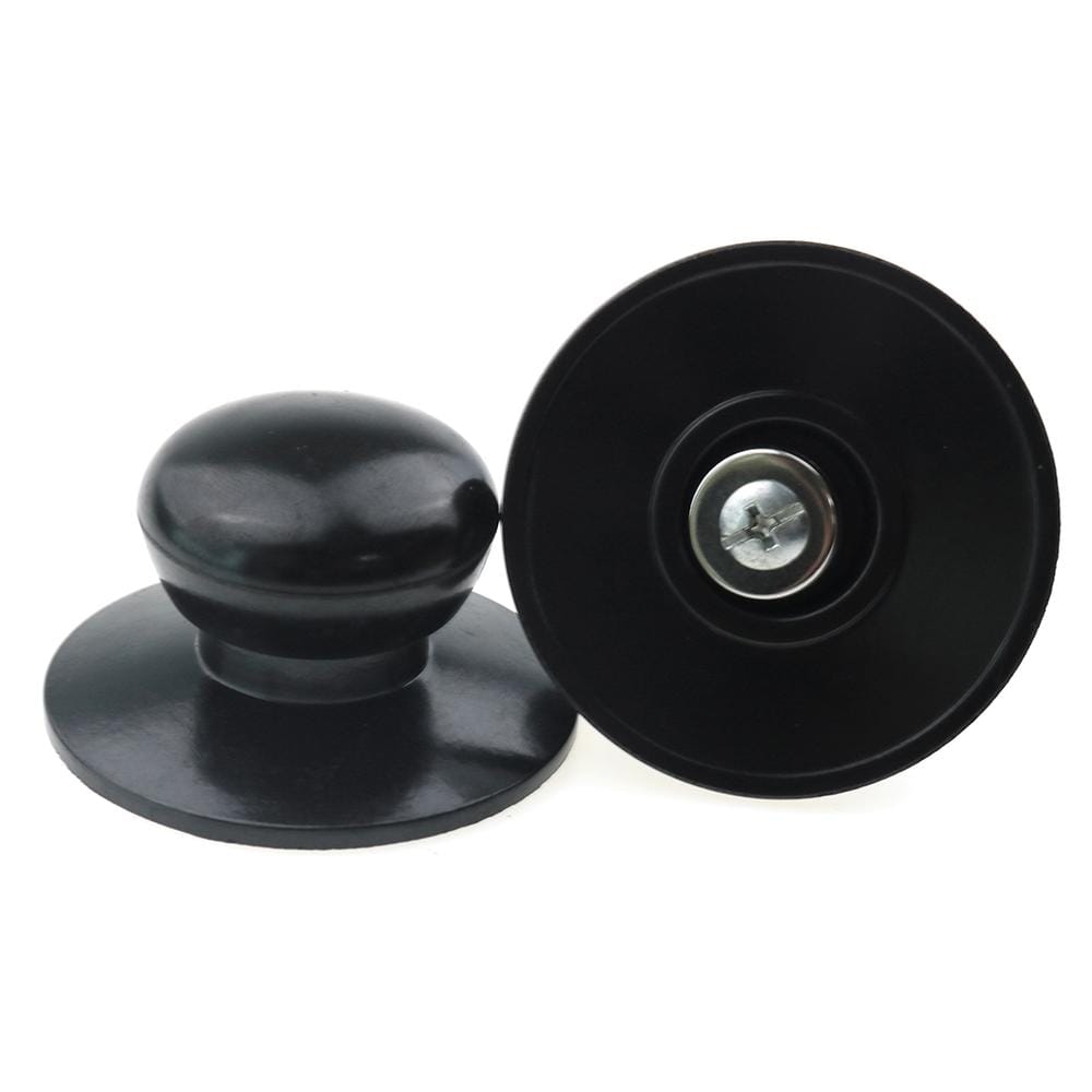 2 PCS Universal Pot Lid Handle Cap Hat Stainless Steel Fitting (Black)