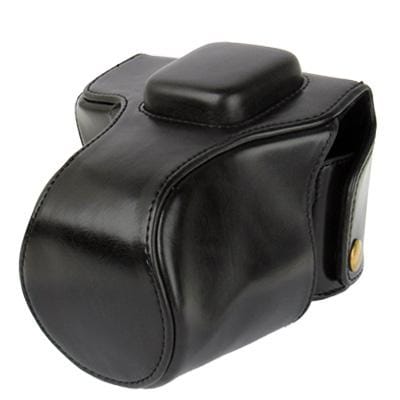 Digital Leather Camera Case Bag with Strap for Olympus EPL5 (Black)