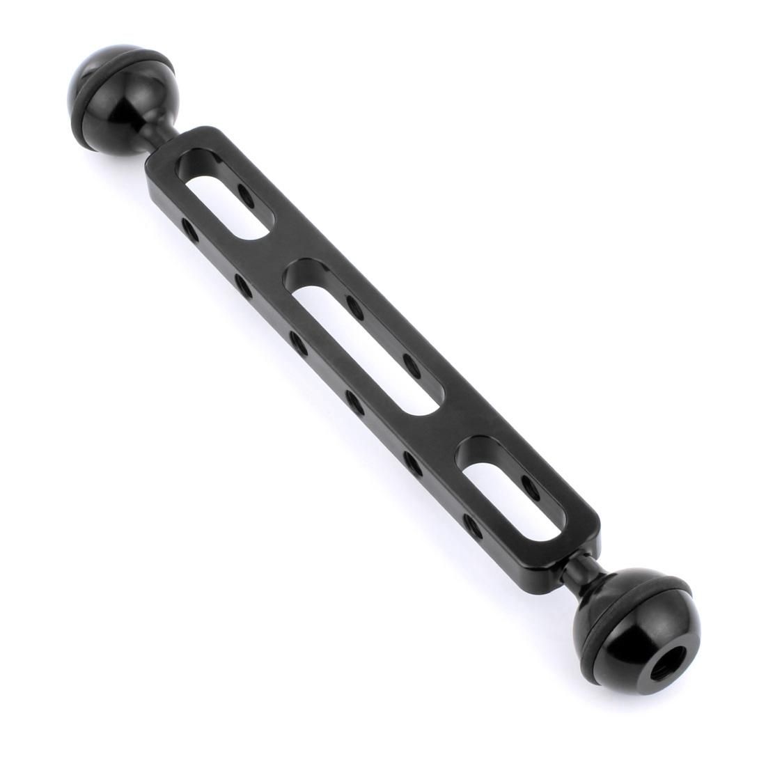 PULUZ 7.87 inch 20cm Aluminum Alloy Dual Balls Arm for Underwater Torch / Video Light, Ball Diameter: 2.54cm (Black)