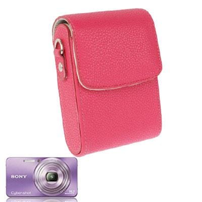 Litchi Texture Universal Mini Digital Leather Camera Bag, Size: 112x80x40mm (Watermelon Red)