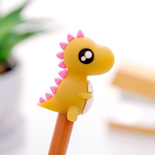 5 PCS Creative Stationery Dinosaur Silicone Head Neutral Pen (Blue)