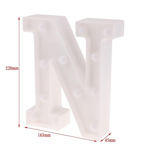 Generic Creative LED Alphabet Light Marquee Letter Light Alphabet Light Up Sign N