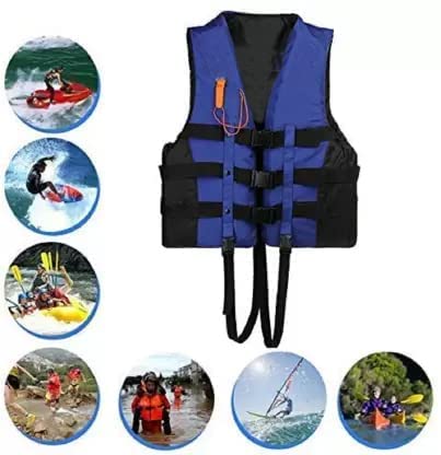 UNIQKART Swimming Jacket Life Jacket Personal Flotation Adult Safety Life Jacket Swim Jacket Floating Vest for Swimming Boating with Whistle Blue