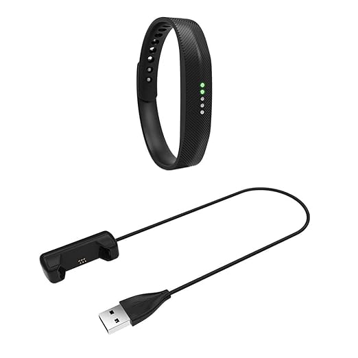 UNIQKART USB Charging Cable Cord Charger For Fitbit Flex 2 Smart Watch Black