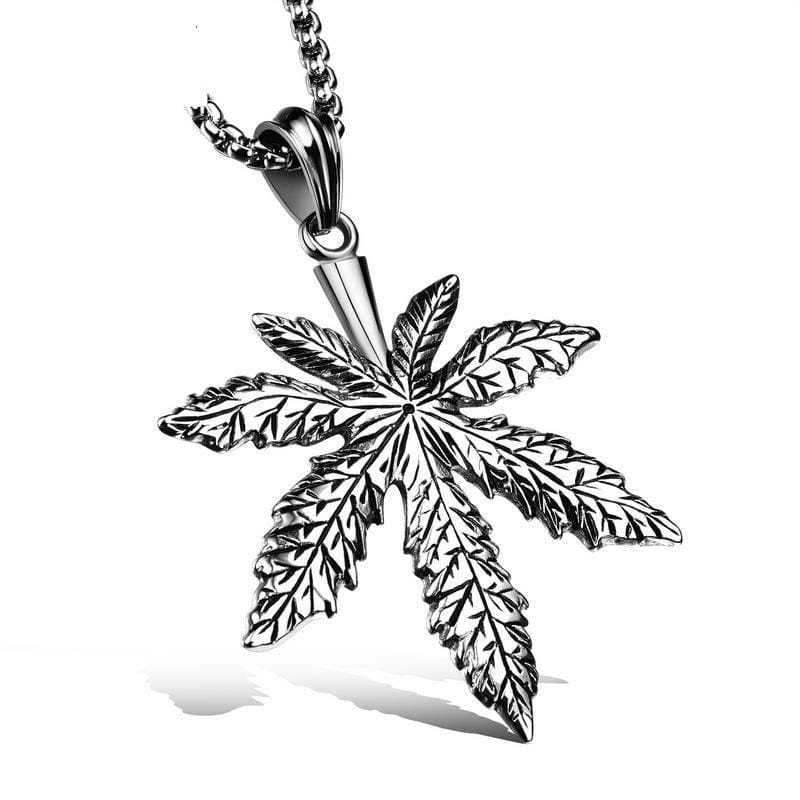 OPK Cool Personality Casting Vintage Stainless Steel Maple Leaf Pendant without Chain