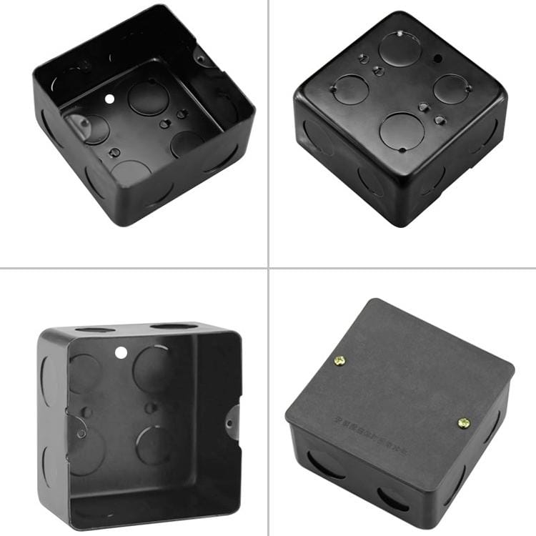 86mm Floor Plug Bottom Box Waterproof Five-hole Thickened Floor Pop-up Household Cassette Cable Box with Floor (Black)