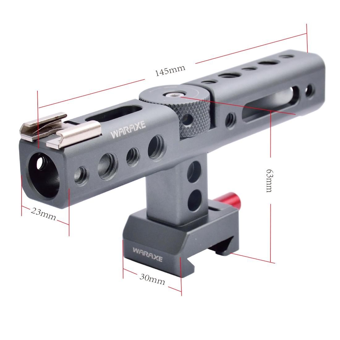 WARAXE 2610 Quick Release Grip Quick Release Top Handle for EVF Mount / Microphone Shock (Grey)