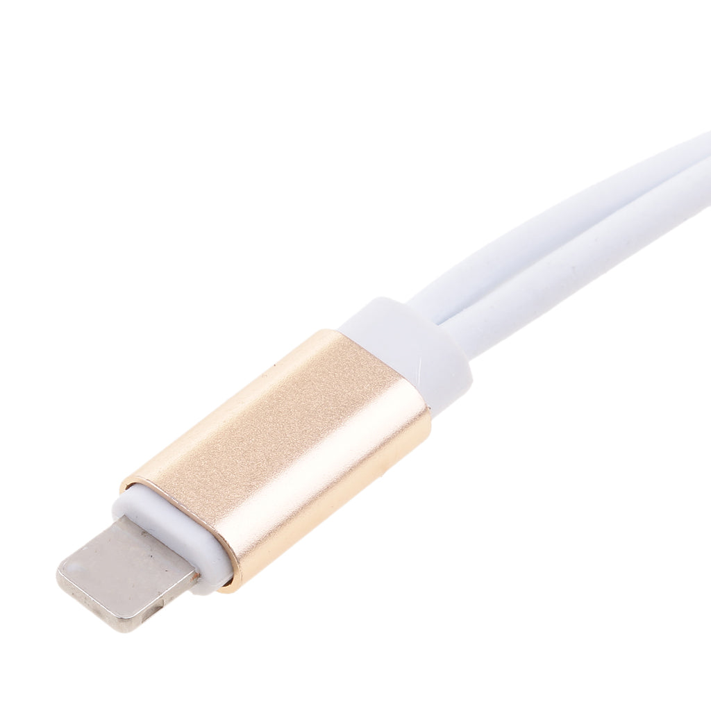 2 in 1 Headphones Jack Charger & Audio Splitter Adapter for iPhone Gold