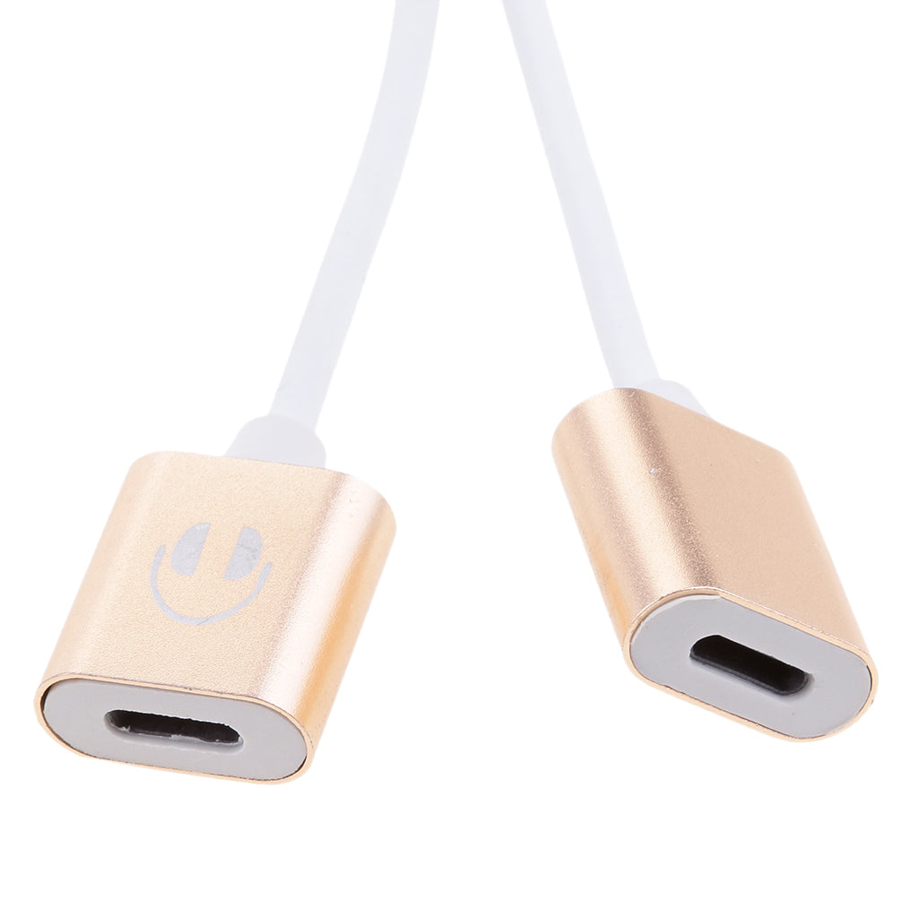 2 in 1 Headphones Jack Charger & Audio Splitter Adapter for iPhone Gold