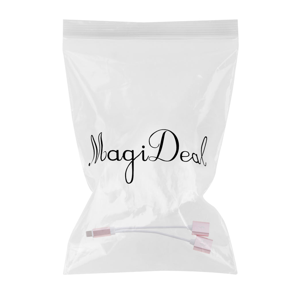 2 in 1 Headphones Jack Charger & Audio Splitter Adapter for iPhone Rose Gold