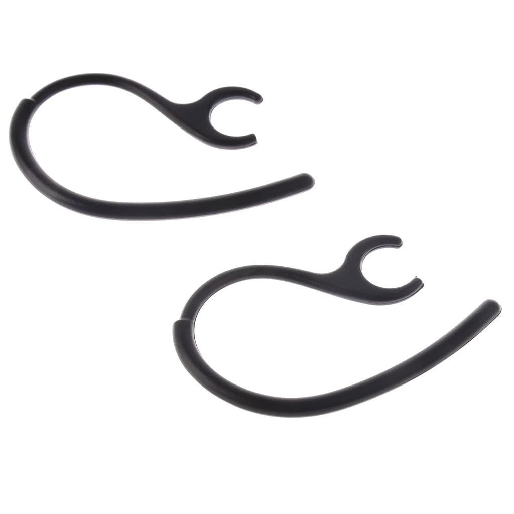 10 Pieces Ear Hooks Loop Clip Replacement for Bluetooth Headset 7.8mm A Black