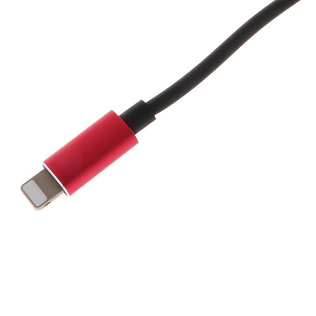 2 in 1 Audio Headphone Adapter Charging Cable for iPhone 7 7P 8 8P X Red