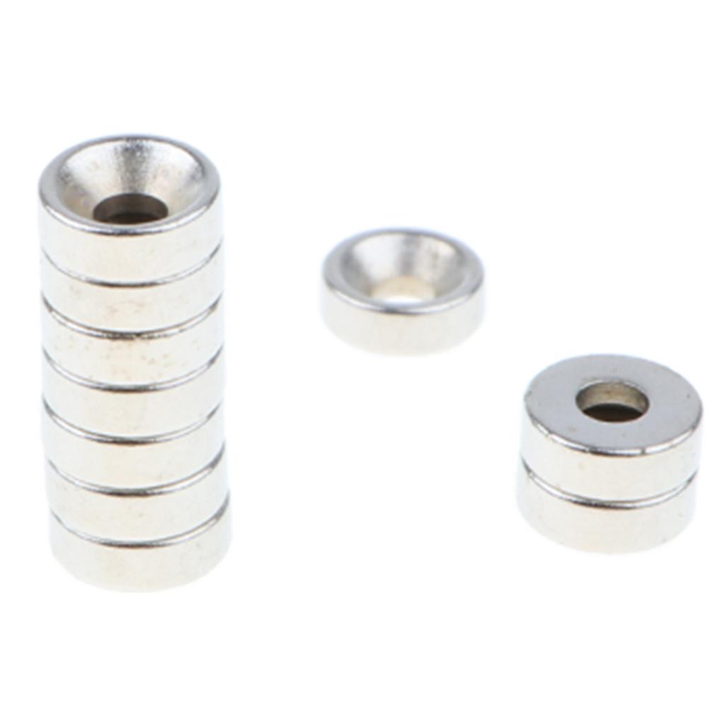 10 Pieces 7 mm Diameter Round Magnet with Hole for Screwdriver