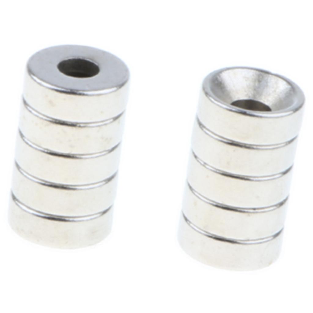 10 Pieces 7 mm Diameter Round Magnet with Hole for Screwdriver