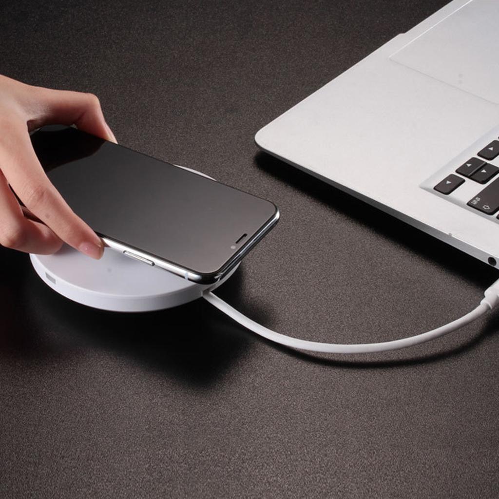 2 in 1 Type-C to Micro USB/HDMI/VGA HUB Dock +5W Wireless Charger White