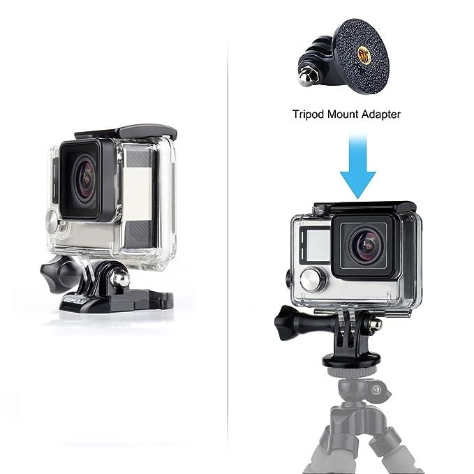 UNIQKART Waterproof Housing Case for GoPro Hero 4, Hero 3+, Hero 3 Underwater Photography - Waterproof Up to 147 ft (45m) - with Quick Release Mount, Thumb Screw, Tripod Mount Adapter