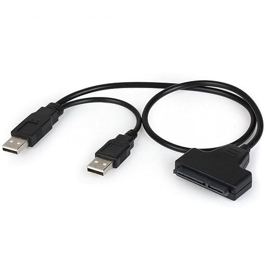UNIQKART USB 2.0 to 2.5" Laptop SATA 22P Hard Drive HDD Adapter Cable Converter - Also Reads 2.5 inch S-ata SSD Drives Through USB 2.0