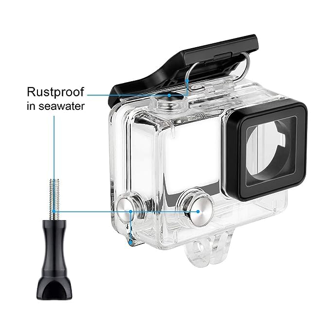UNIQKART Waterproof Housing Case for GoPro Hero 4, Hero 3+, Hero 3 Underwater Photography - Waterproof Up to 147 ft (45m) - with Quick Release Mount, Thumb Screw, Tripod Mount Adapter