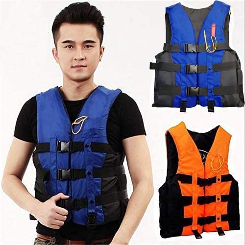 UNIQKART Swimming Jacket Life Jacket Personal Flotation Adult Safety Life Jacket Swim Jacket Floating Vest for Swimming Boating with Whistle Blue