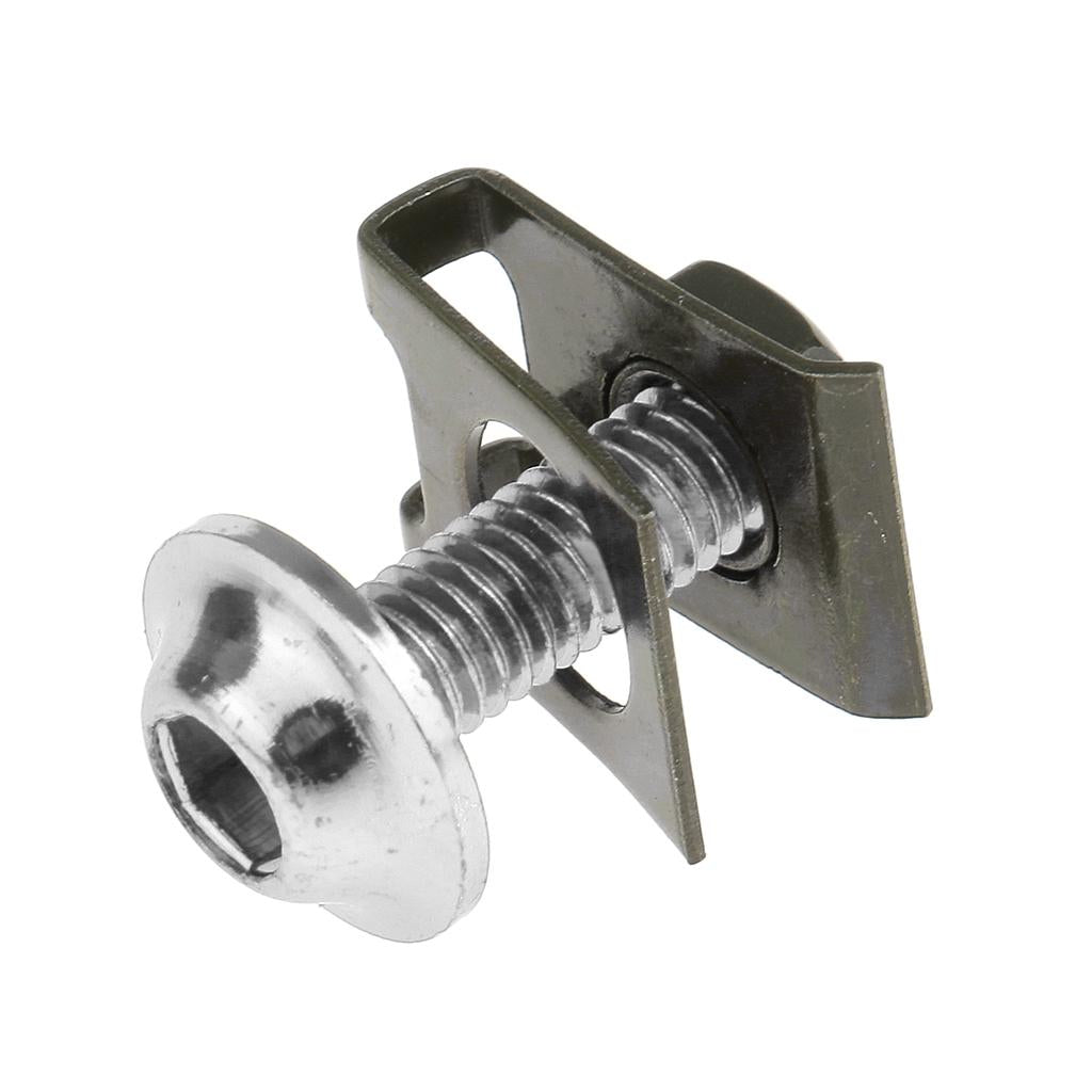 10 Piece Motorbike M6/6mm Body Fairing Bolts Fastener Clips for Honda Silver