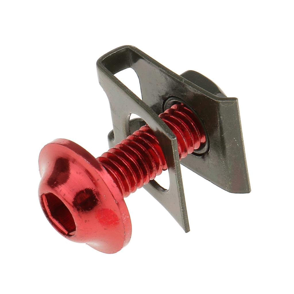 10 Piece Motorbike M6/6mm Body Fairing Bolts Fastener Clips for Honda Red