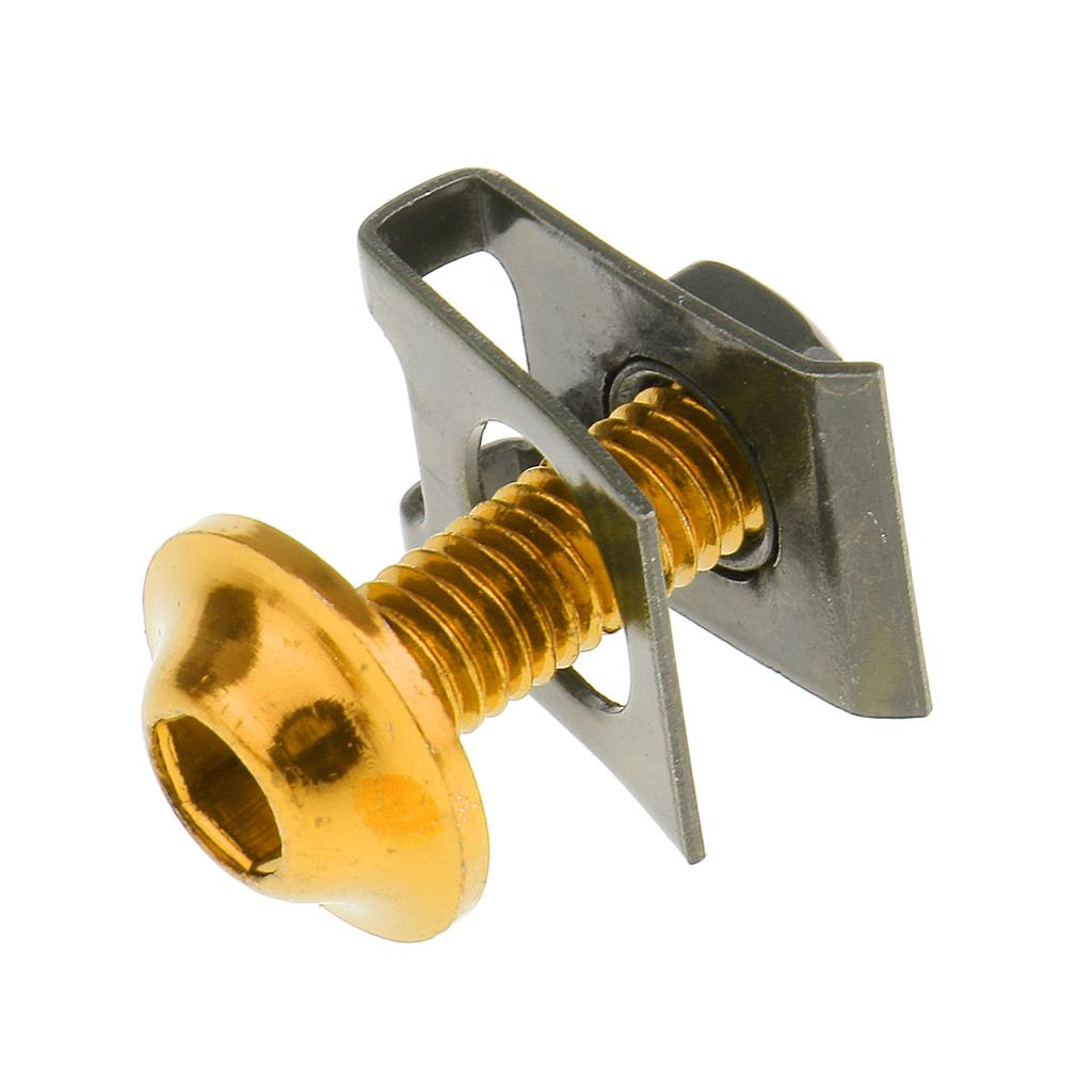 10 Piece Motorbike M6/6mm Body Fairing Bolts Fastener Clips for Honda Gold