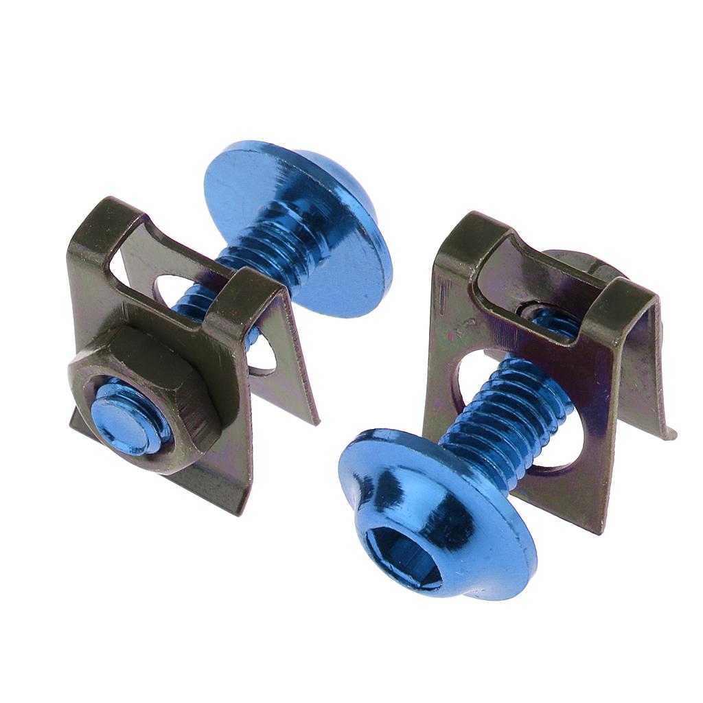 10 Piece Motorbike M6/6mm Body Fairing Bolts Fastener Clips for Honda Blue
