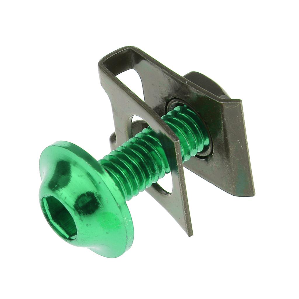 10 Piece Motorbike M6/6mm Body Fairing Bolts Fastener Clips for Honda Green