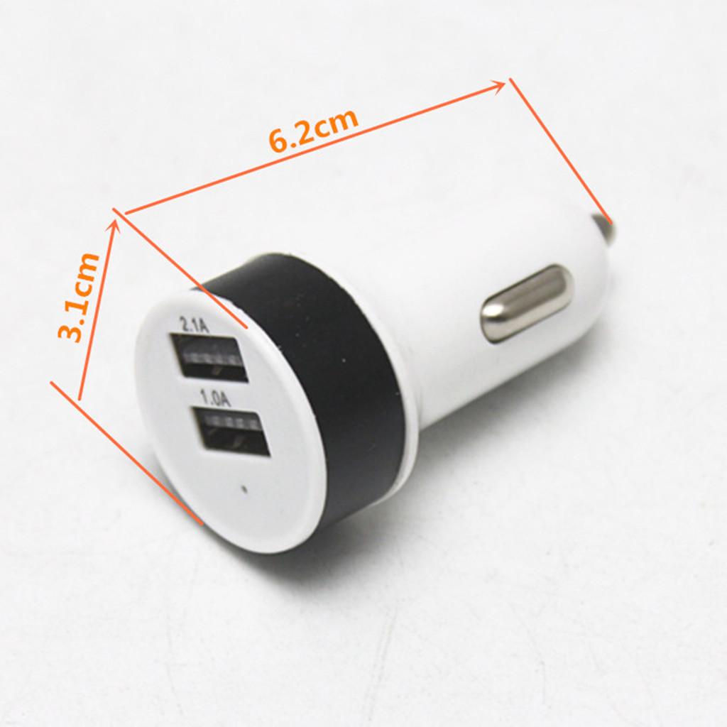12V-24V Car Motorcycle Cigarette Lighter 5V/3.1A 2-USB Power Charger Black