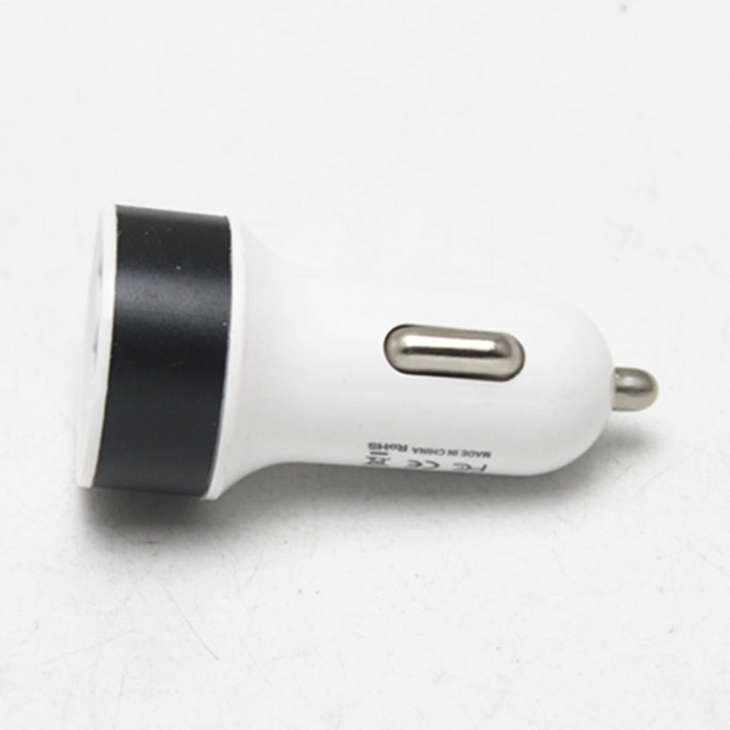12V-24V Car Motorcycle Cigarette Lighter 5V/3.1A 2-USB Power Charger Black