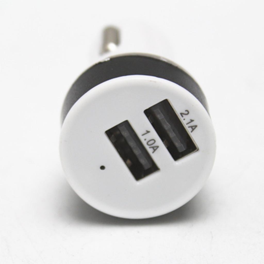 12V-24V Car Motorcycle Cigarette Lighter 5V/3.1A 2-USB Power Charger Black
