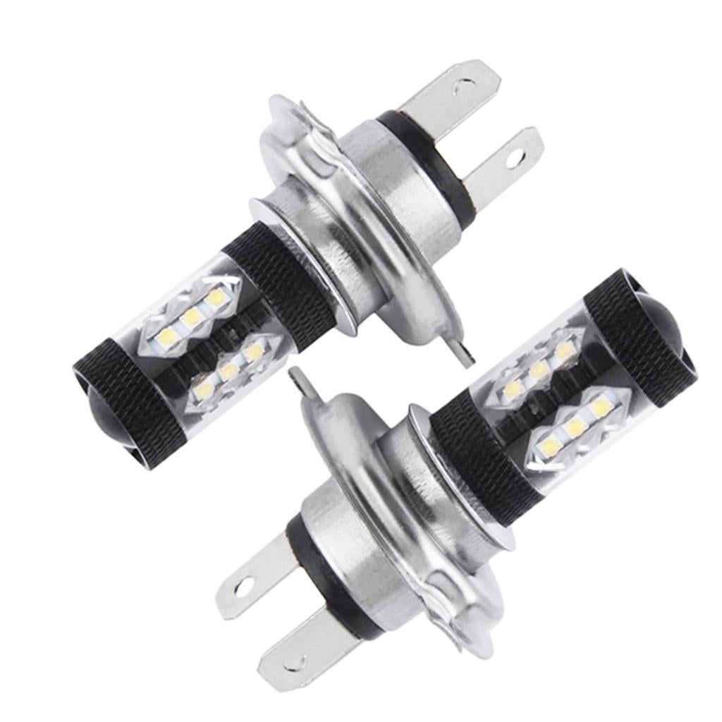 2 Pieces H4 80W 2828 High Power Fog Light Driving DRL LED Bulb White