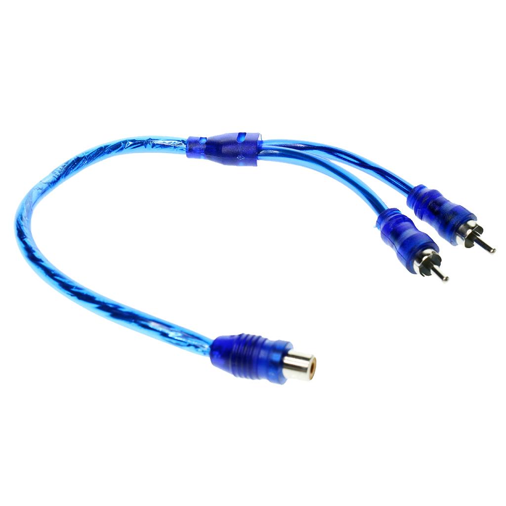 28cm Car Auto Home Stereo Audio Cable Aux Auxiliary Cord 1 Female to 2 Male