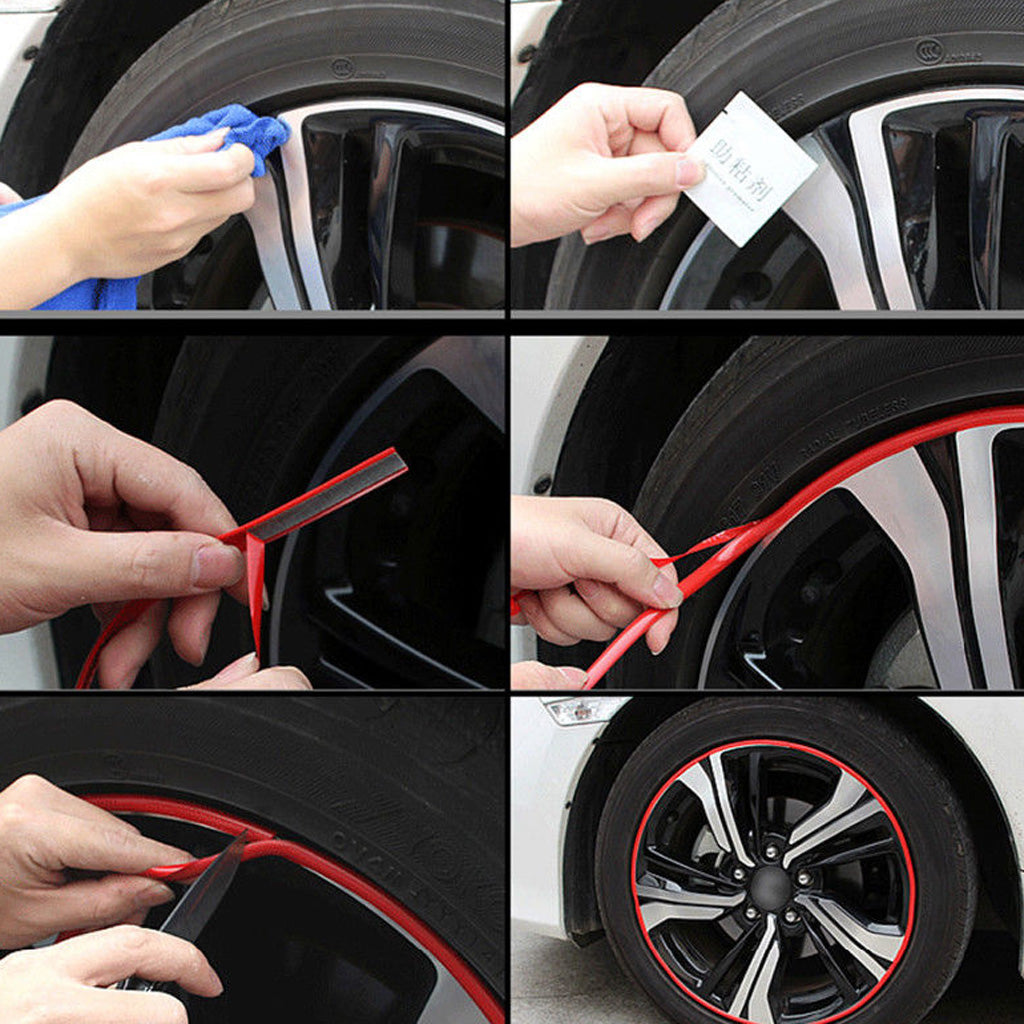26Ft/8M New Car Wheel Hub Rim Protector Sticker Tire Guard Strip Purple