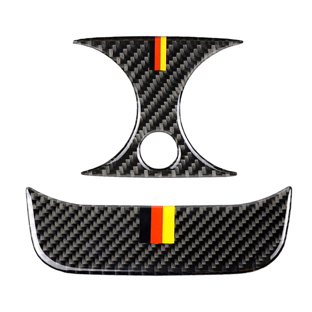 2PCS Rear Carbon Fiber Car Outlet Cover Sticker for Multicolor
