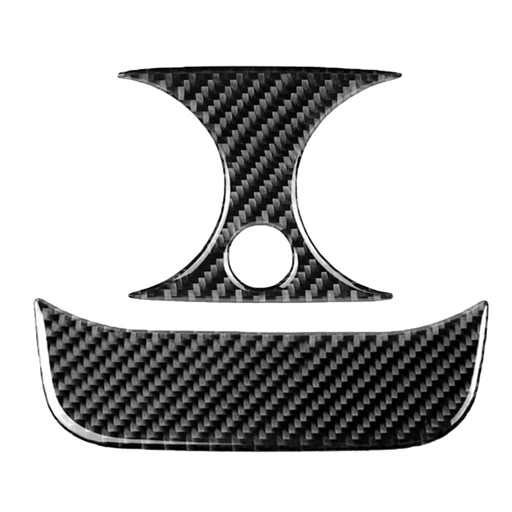 2PCS Rear Carbon Fiber Car Outlet Cover Sticker for Black