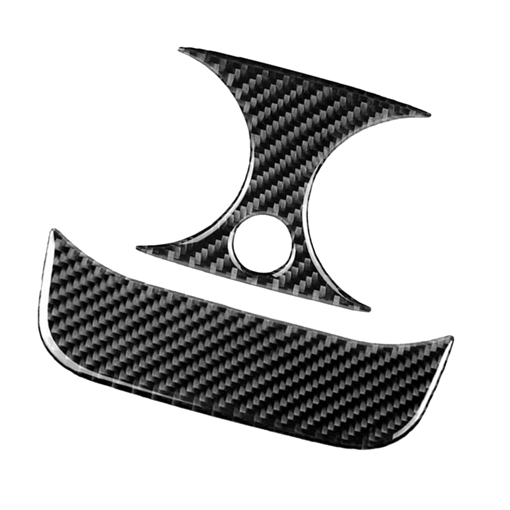 2PCS Rear Carbon Fiber Car Outlet Cover Sticker for Black